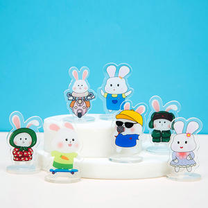 Ins Transparent Acrylique Stand Lapin Numérique Photo Porte-clés Dessin Animé DIY Créatif Écologique Boxin Marque Petit Cadeau En Plastique - Product Image 3