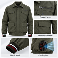 Veste de travail climatisée à manches longues pour homme, avec ventilateur USB intégré, idéale pour l'été et les travaux en extérieur – Grande Vente