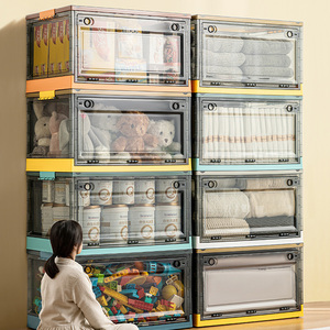 Stackable Storage Bins With Lids Collapsible Plastic Closet Organizer Folding Storage Box Containers With Wheels