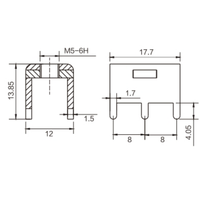 Bloc de bornes en laiton à quatre broches de haute qualité, support conducteur latéral pour carte de circuit imprimé en métal