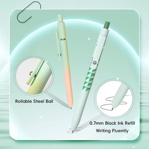 Stylos à encre Gel à séchage rapide, 5 pièces, pointe fine, rétractables, encre noire, stylos à écriture lisse, papeterie fournitures scolaires - Product Image 2