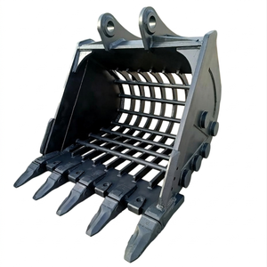 Cucharón de Excavadora de Alta Resistencia para Clasificación de Rocas y Cribado Primario, Cucharón de Rejilla Reforzada para Minería y Jardinería - Product Image 1