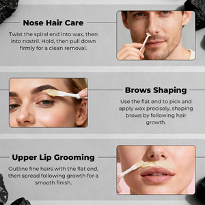 Kit de pot à cire en silicone Lifestance facile à nettoyer : Machine à cire portable noire pour l'épilation des poils des oreilles et des sourcils - Product Image 2