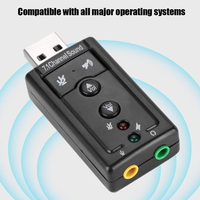 Adaptateur de carte son USB 2.0 avec microphone/haut-parleur, son surround 7.1 CH, son 3D pour PC ou ordinateur portable