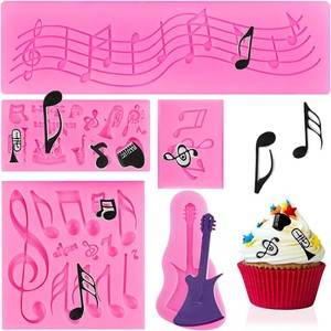 Music Symbol Chocolate Molds Guitar <b>Cake</b> <b>Decorating</b> Fondant Mold Reusable 4.53inch 11.5cm Themed Party <b>Supplies</b> - Product Image 4