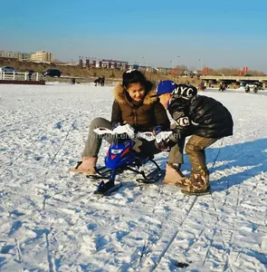 Traîneau pour enfants, motoneige pour scooter de neige avec deux freins, traîneau de Ski, planche à glissière, traîneau de neige pour cadeau