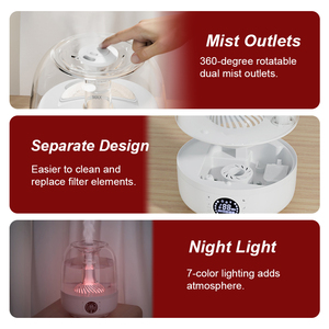 Humidificadores inteligentes de aire de niebla fría y <span class=keywords><strong>humedad</strong></span> de gran capacidad de 4L <span class=keywords><strong>para</strong></span> dormitorio - Product Image 3