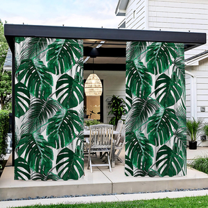 <span class=keywords><strong>Tende</strong></span> Semi-Oscuranti con Motivo Foglie Tropicali, <span class=keywords><strong>Tende</strong></span> Termoisolanti con Foglie di Palma Monstera Verdi, Drappeggi <span class=keywords><strong>per</strong></span> Finestre con Piante Botaniche - Product Image 4