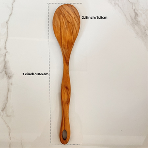 أدوات مائدة وملعقة وملعقة منزلية من خشب الزيتون الصلب للمطبخ وغرفة الطعام - Product Image 6