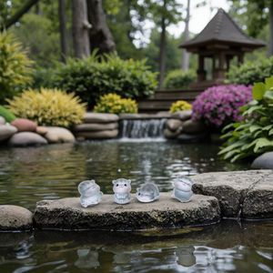 3D <span class=keywords><strong>กบ</strong></span>ขนาดเล็ก100ชิ้นเครื่องประดับสวนนางฟ้าเรซิ่นตกแต่งภูมิทัศน์ด้วยใบบัวบนหัวและใบบัวสัตว์ขนาดเล็ก - Product Image 5