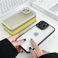 Coque de téléphone portable en plastique ultra-fine deux-en-un TPU+PC, translucide givrée, anti-traces de doigts, antichoc, design luxueux avec anneau