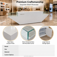Vitrine de présentation de bijoux de luxe peinte, robuste et verrouillable, avec éclairage LED intégré pour magasin de détail (colliers, bagues)