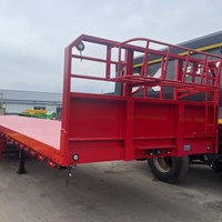 Semi-remorque plateau robuste en acier de 40 pieds avec parois latérales, mini-camion benne fermé de 150 tonnes, suspension mécanique/pneumatique, 4 mm diamant
