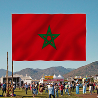 Drapeau national marocain personnalisé pour voiture, 90x150cm, impression numérique polyester, durable et séchage rapide