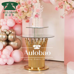 Base de acero inoxidable dorada para mesa de pastel, para decoración de bodas y fiestas - Product Image 3