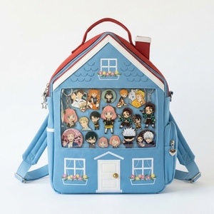 Sac à dos Ita Bolsa en forme de maison Kawaii, tendance et mignon, avec fenêtre transparente <span class=keywords><strong>pour</strong></span> collection de badges, idéal <span class=keywords><strong>pour</strong></span> les fans d'anime - Vente en gros - Product Image 1