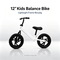 Bicicleta de equilibrio para niños de 12 pulgadas con sillín y manillar ajustables en altura, ligera, para niños de dos a seis años.