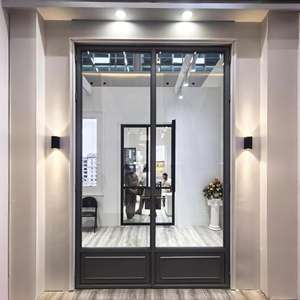 Perfil de diseño de color personalizado Profundo 65mm Insonorizado Marco de acero resistente a la intemperie Puertas de entrada Puerta abatible - Product Image 3