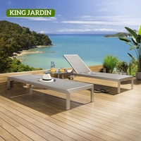 Chaise longue de jardin King Jardin, chaise longue réglable avec dossier inclinable, pour piscine, patio et plage
