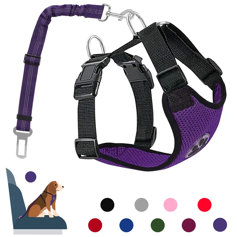 調整可能なトレーニング小中大型犬安全プロ反射犬ハーネスとリーシュボディバックパックシートベルトベスト