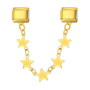 Double-hook Modular Bracelet With Star Pendant Titanium Steel Strap Unisex Everyday Wear - Product Image 5