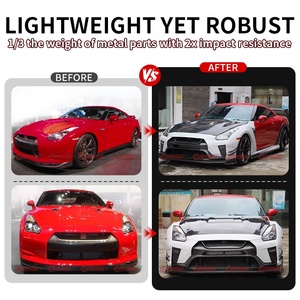 Mới Đến Nửa Sợi Carbon Nâng Cấp Để Vari Phong Cách Cơ Thể Kit Đối Với Nissan R35 Nismo GTR Phía Trước Phía Sau Bumper Side Váy Mui Xe Bodykit - Product Image 2