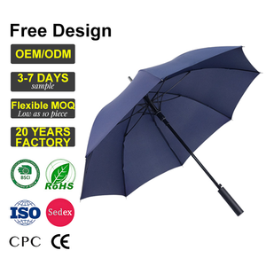Ombrello Classico Automatico per Sole <span class=keywords><strong>e</strong></span> Pioggia con Manico Lungo, Tessuto Pongee 190T a Strato Singolo, Impermeabile, Stampa Logo Personalizzata, Regali Aziendali - Product Image 1