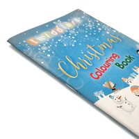 Livre de coloriage et de puzzle de Noël personnalisé pour enfants, avec reliure piquée à cheval, en papier couché et papier d'art, avec estampage doré
