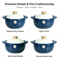Casserole en céramique avec couvercle, résistante aux hautes températures, compatible gaz, nettoyage facile, passe au lave-vaisselle, non compatible induction, ensemble d'ustensiles de cuisson