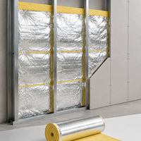 Panneau en laine de verre et feuille d'aluminium écologique moderne, isolation thermique et phonique, cloison intérieure en ossature légère en acier insonorisée