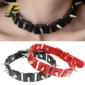 P012 फैशन डिजाइन एंटी-काटने वाले चमड़े के कुत्ते कॉलर - Product Image 1