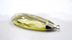 Colgante de Cuarzo en Forma de Pera con Baño de Plata de Ley y Aro Sencillo, Joyería Fina para Mujer en Oferta - Product Image 3