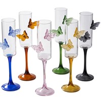 Verre borosilicate soufflé à la main, résistant aux hautes températures, capacité 200 ml, luxe pour flûtes, usage domestique, mariage
