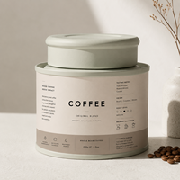 Boîte en papier alimentaire ronde de 76 mm, équipée d'une valve d'échappement, adaptée à l'emballage des grains de café, de la poudre de café