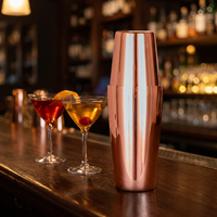 Shaker à cocktails professionnel en acier inoxydable 18oz 28oz, deux pièces, épaissi, facile à nettoyer, avec logo personnalisé gravé