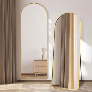 2025 Trending Custom Modern Arch <b>Gold</b> Color Standard Mural Decor Full-Length Standing Wall <b>Mirror</b> for Bathroom Living Room - Product Image 4