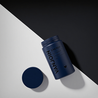 Boca ancha 60PCS Envase de vidrio Azul esmerilado Suplemento de píldora Cápsula Botella de vidrio con tapón de rosca para uso en productos de salud