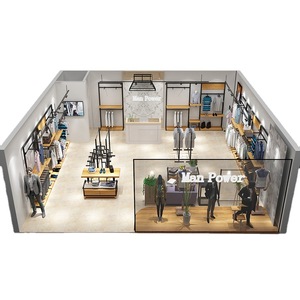 Estantes de tienda de ropa <span class=keywords><strong>Zara</strong></span>, accesorios de exhibición, estante de ropa de tubería Industrial, estantes de ropa montados en la pared para colgar ropa - Product Image 6