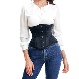 Corsé Gótico Retro Overbust <span class=keywords><strong>para</strong></span> Mujer, Estilo Corte Europeo, con Cordones, Top Bustier, Faja Reductora de Cintura de Moda - Product Image 2