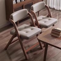 Chaise de salle à manger pliable en bois avec revêtement en cuir, chaise de conférence de bureau empilable, design moderne pour le mobilier de maison