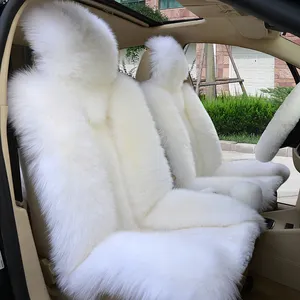 Funda de asiento de coche Mazda 3, piel de oveja, lana larga, lujo, cálida, antideslizante, capas de coche