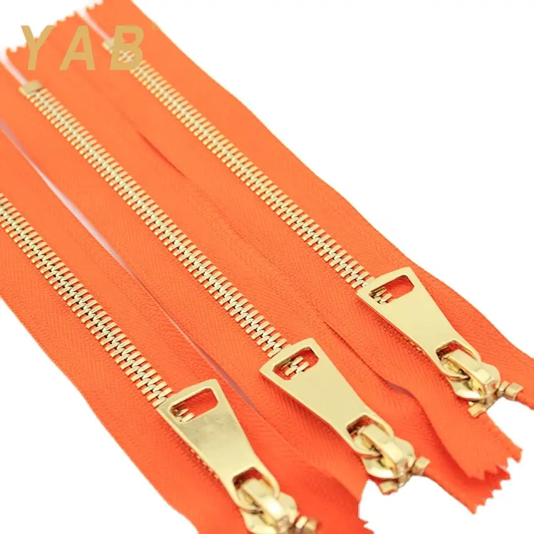 YAB Selected Products Decorative Closed-End Garment Gold Metal Brass Zipper