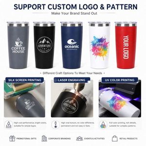 Custom logo 20oz Classic Powder Coated <b>Vacuum</b> Insulated Travel Coffee Mug 20 oz Stainless Steel Tumbler with Lid - Product Image 6