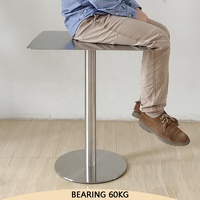 Table carrée en acier inoxydable au design minimaliste, antirouille, écologique, pour l'extérieur, hôtel, café, restaurant, école, salle à manger