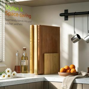Book-Shaped Solid Wood Cutting Board Set 3Pcs Anti-Slip Kitchen Chopping Block For Meat Vegetables Bread - Product Image 3