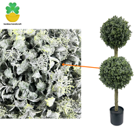 Arbre Bonsaï Artificiel H120CM Feuille de Menthe Double Boule, Fait Main, Écologique, Imperméable, pour Intérieur, Extérieur, Maison, Scène de Mariage