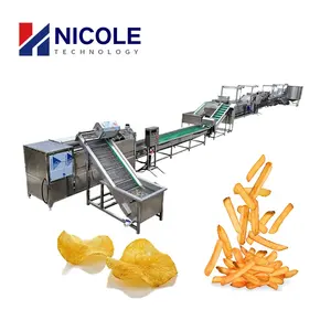 Small Scale 150-200Kg/H Electric Potato Sticks Complete Processing Line Potato Chips Machine For French Fries