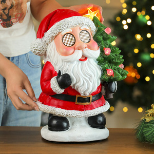 Tree-shaped resin Santa Claus light-up music box ornament, Christmas decoration, Christmas Valentine's Day gift for children. - Product Image 4