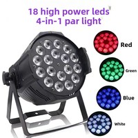 Lot de 18 projecteurs LED PAR 4-en-1 pleine couleur (rouge/vert/bleu/blanc) 220V pour DJ, mariages, bars, pubs, salles de banquet