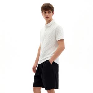 Polo à manches courtes décontracté pour homme, tendance été 2026, couleur unie, soie glacée, toucher frais, style patron - Product Image 6